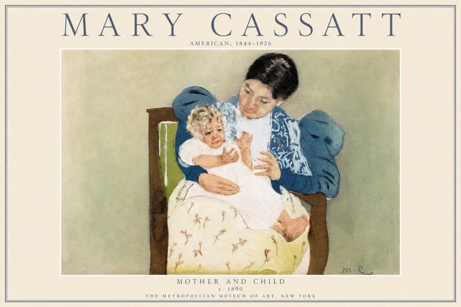 Mary Cassatt Mother and Child VIII No3 - Affiche