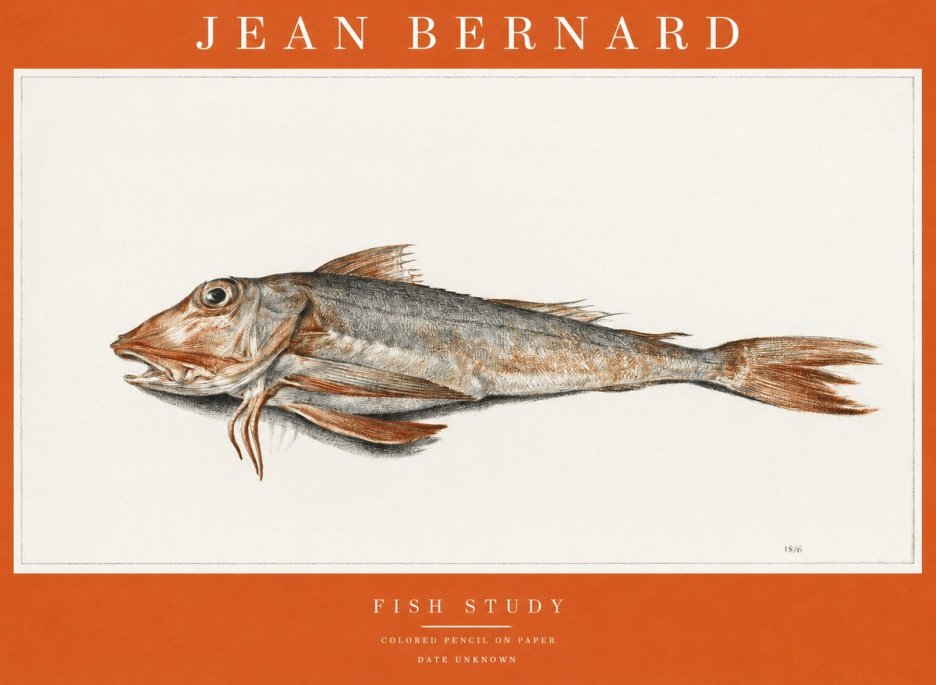 Jean Bernard Fish Study II No1 - Affiche