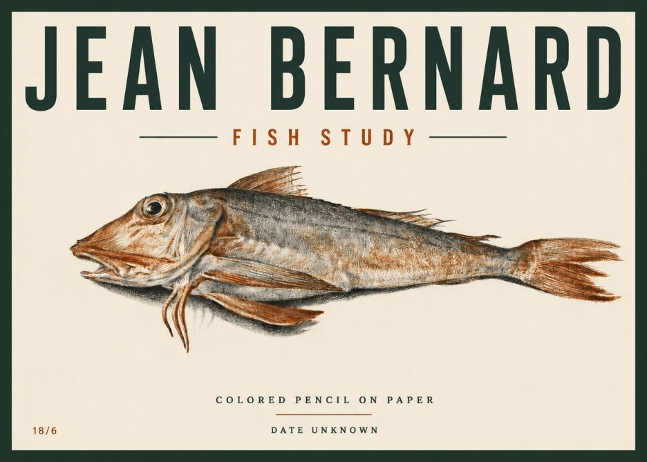 Jean Bernard Fish Study II No6 - Affiche