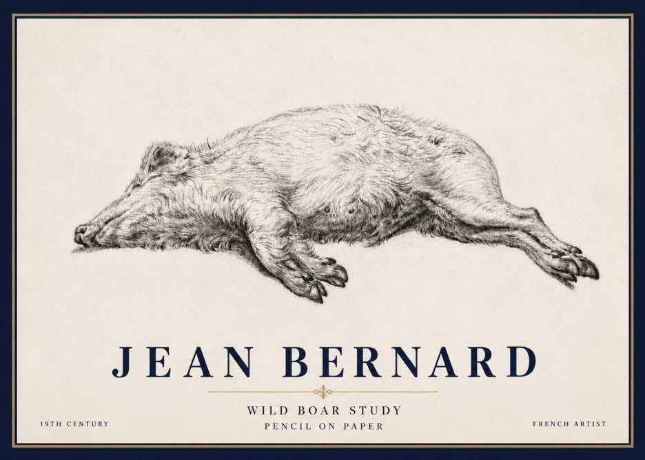Jean Bernard Wild Boar Study No6 - Affiche