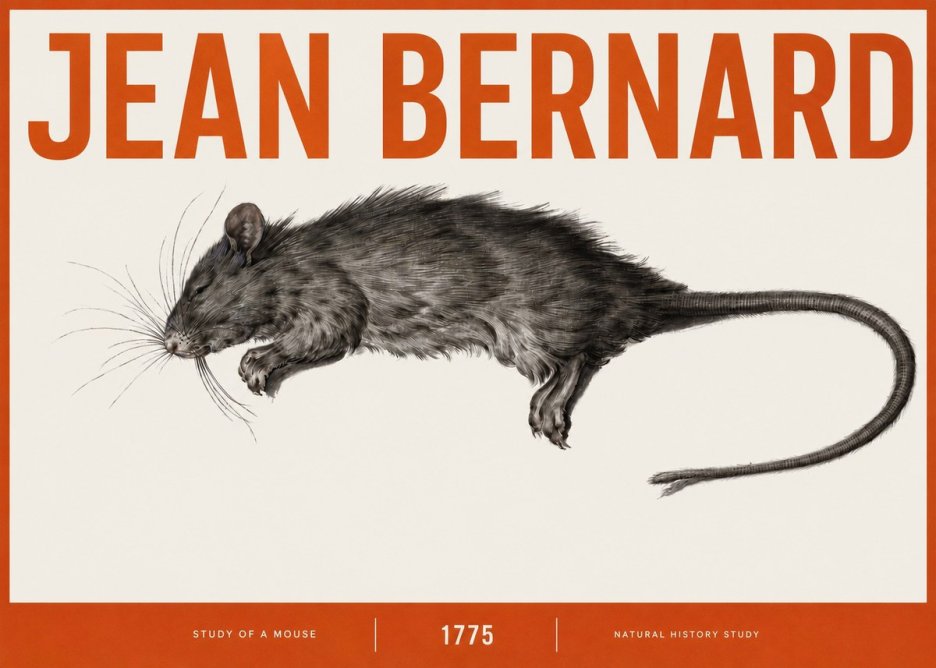 Jean Bernard Study of a Mouse II No3 - Affiche