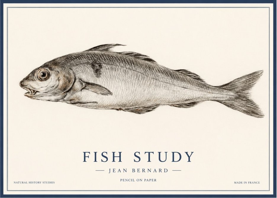 Jean Bernard Fish Study III No1 - Affiche