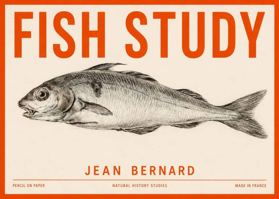 Jean Bernard Fish Study III No2 - Affiche