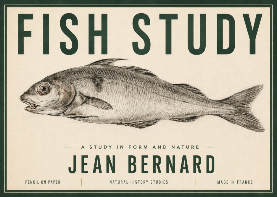 Jean Bernard Fish Study III No3 - Affiche