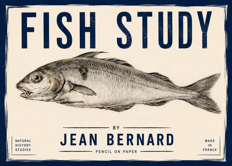 Jean Bernard Fish Study III No4 - Affiche