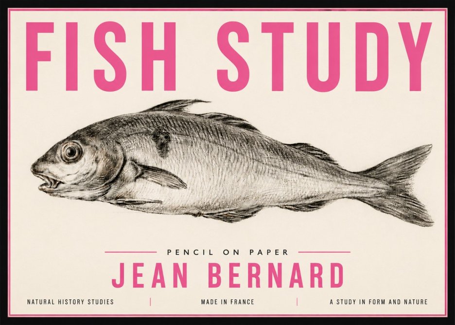 Jean Bernard Fish Study III No5 - Affiche
