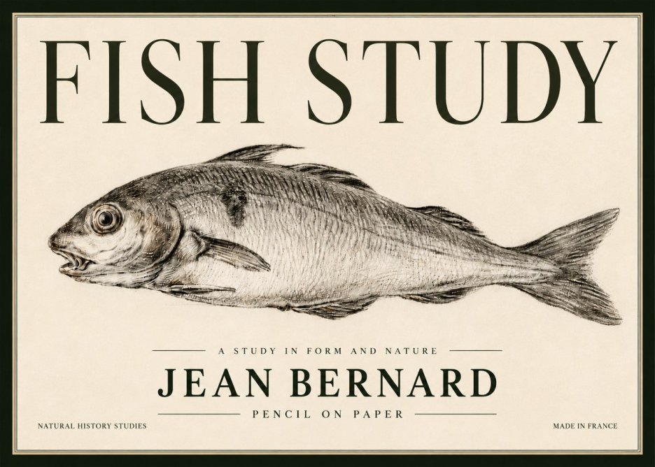 Jean Bernard Fish Study III No6 - Affiche