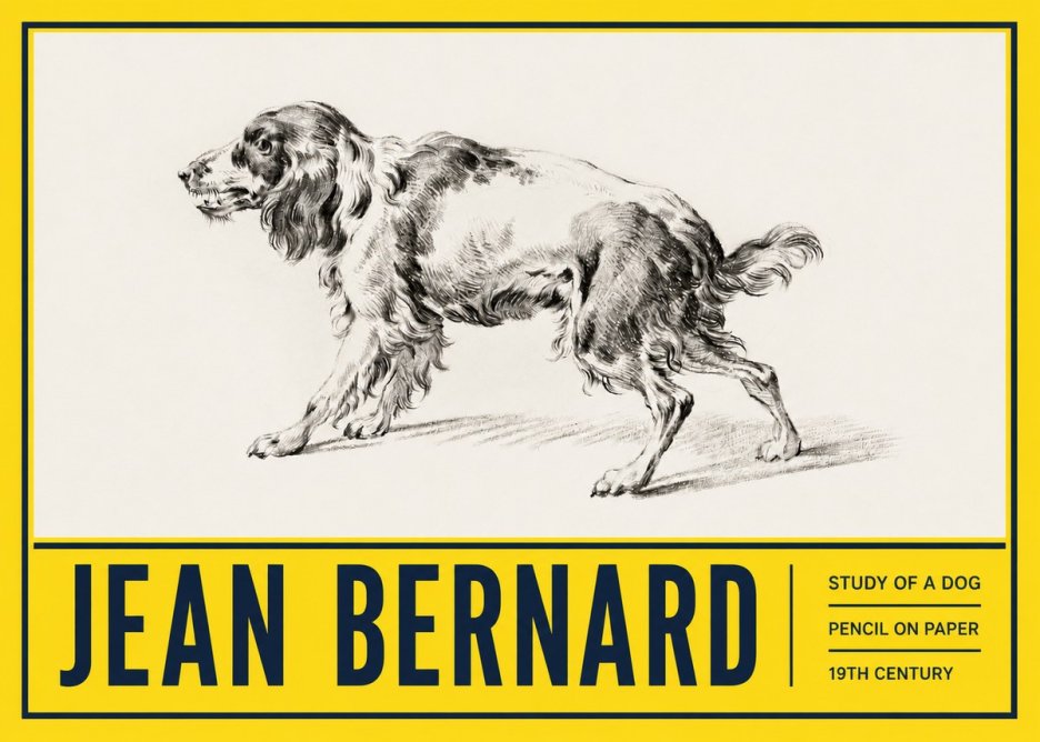 Jean Bernard Study of a Dog V No5 - Affiche