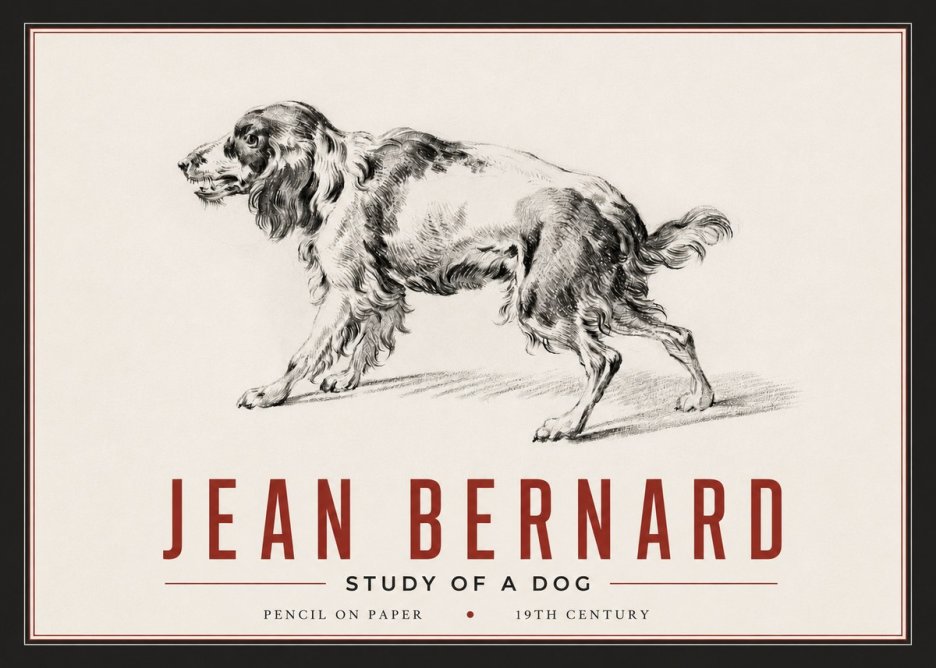 Jean Bernard Study of a Dog V No6 - Affiche