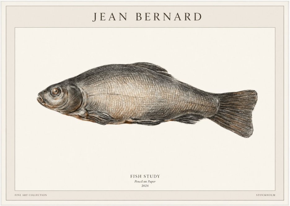 Jean Bernard Fish Study IV No1 - Affiche
