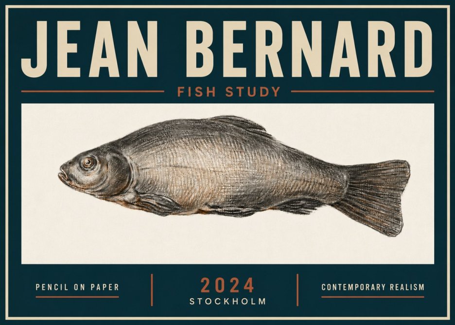 Jean Bernard Fish Study IV No5 - Affiche