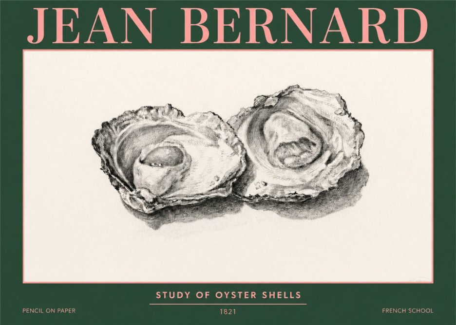 Jean Bernard Study of Oyster Shells No3 - Affiche