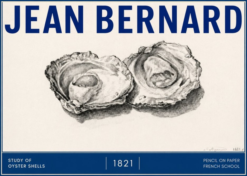 Jean Bernard Study of Oyster Shells No4 - Affiche