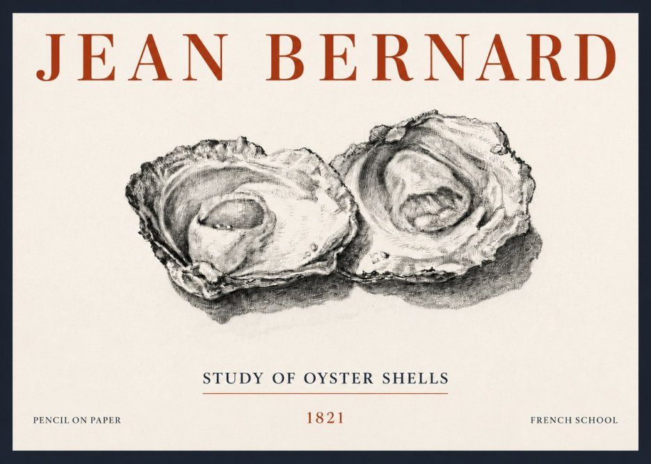 Jean Bernard Study of Oyster Shells No5 - Affiche