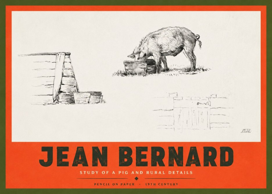 Jean Bernard Pig Study No4 - Affiche