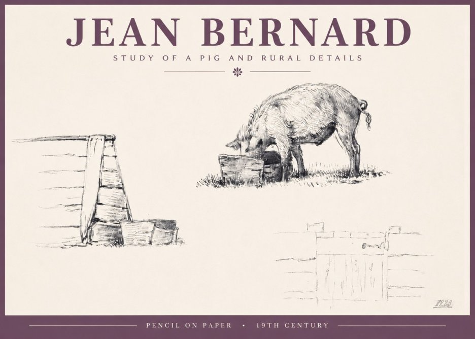 Jean Bernard Pig Study No5 - Affiche