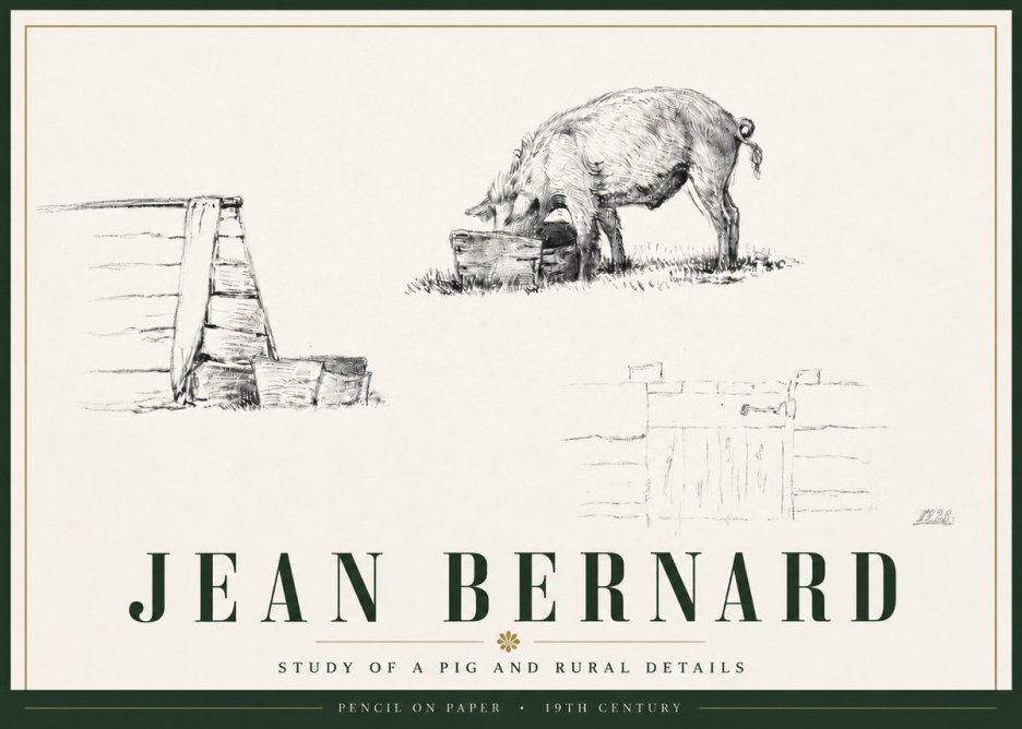Jean Bernard Pig Study No6 - Affiche