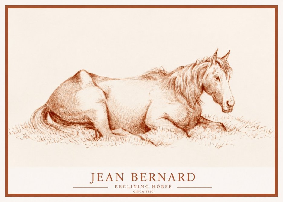 Jean Bernard Reclining Horse No1 - Affiche