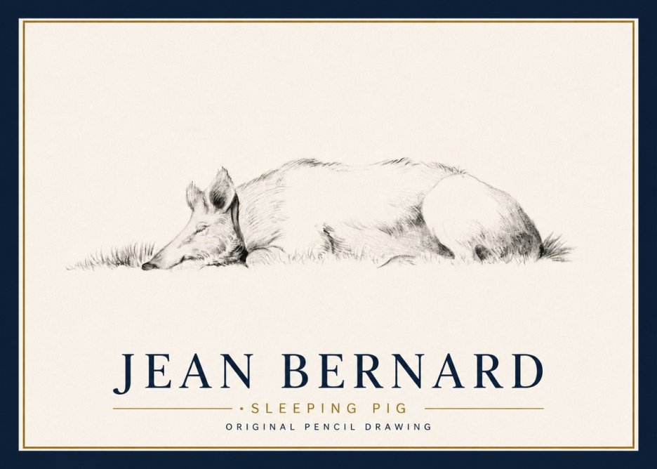 Jean Bernard Sleeping Pig II No4 - Affiche