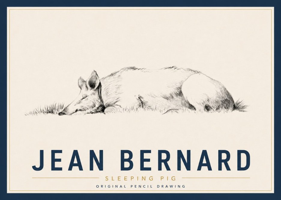 Jean Bernard Sleeping Pig II No6 - Affiche