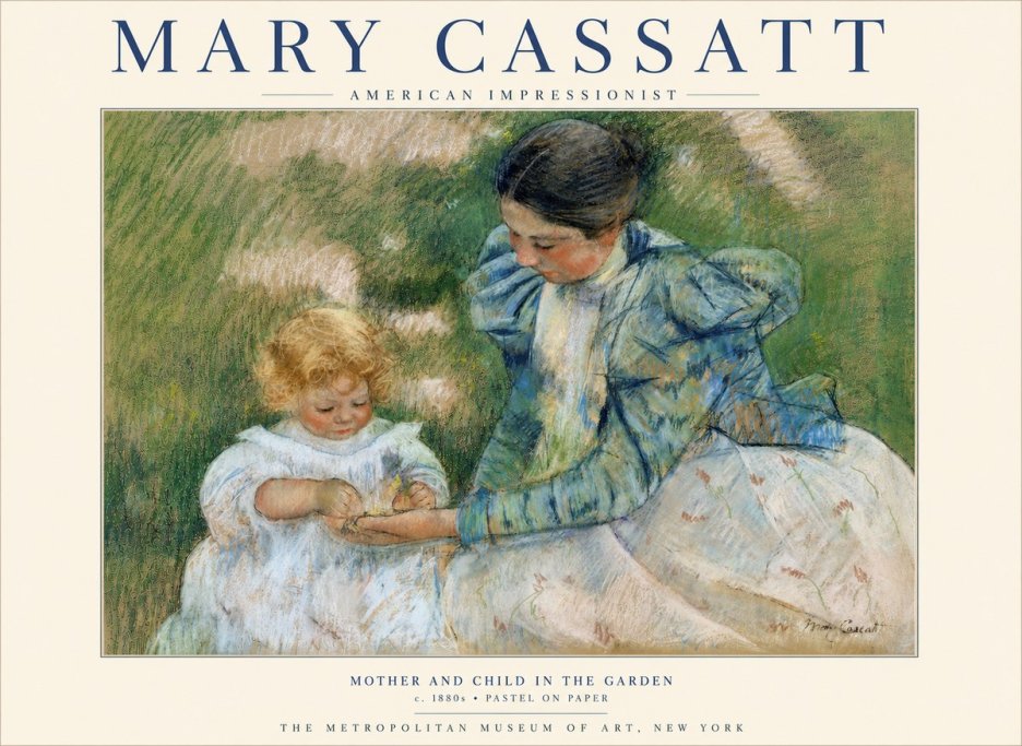 Mary Cassatt Mother and Child in the Garden No3 - Affiche