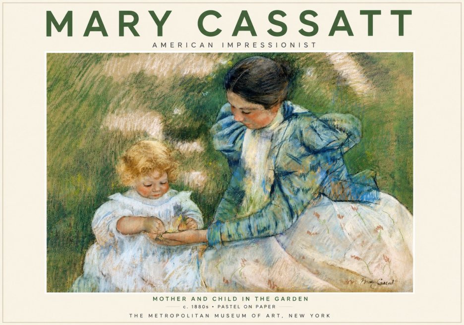 Mary Cassatt Mother and Child in the Garden No5 - Affiche