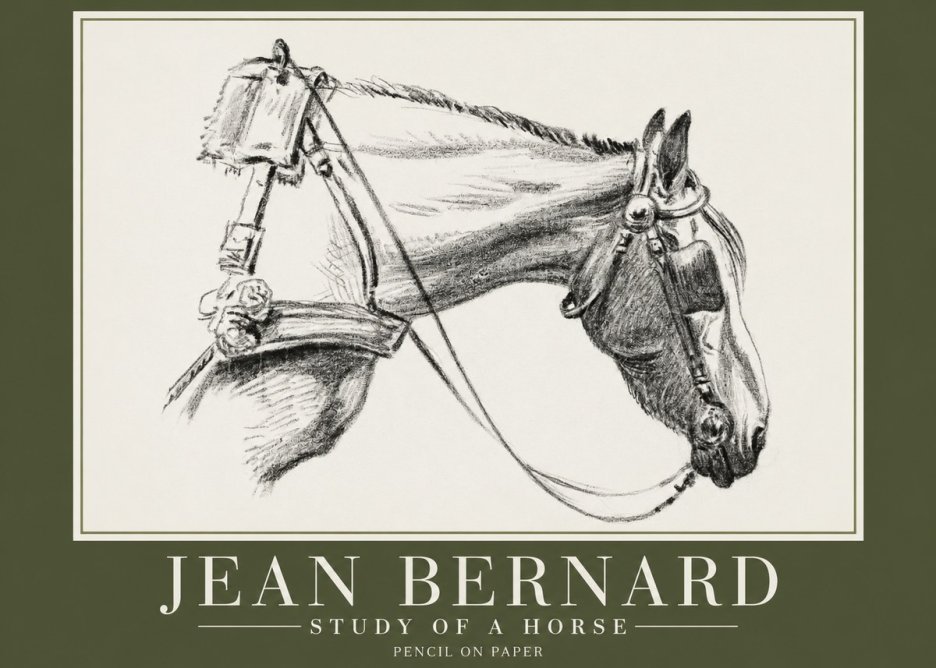 Jean Bernard Study of a Horse XVIII No2 - Affiche