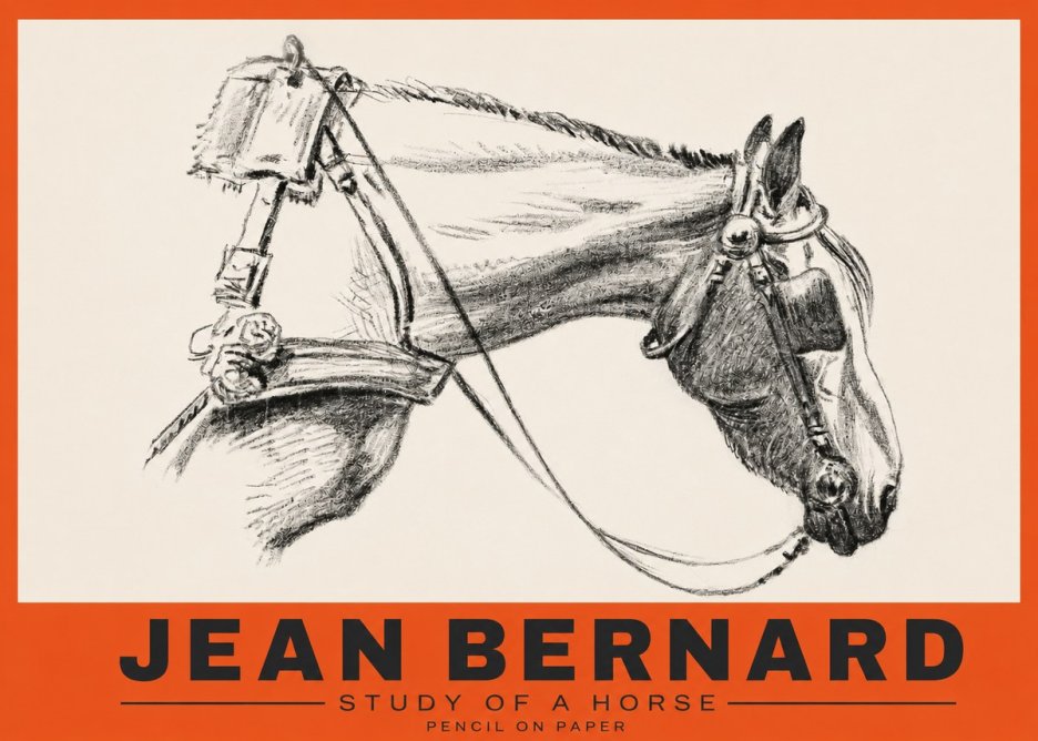 Jean Bernard Study of a Horse XVIII No3 - Affiche