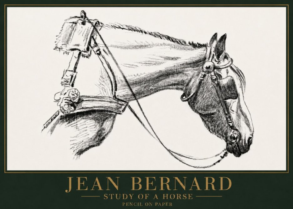 Jean Bernard Study of a Horse XVIII No4 - Affiche