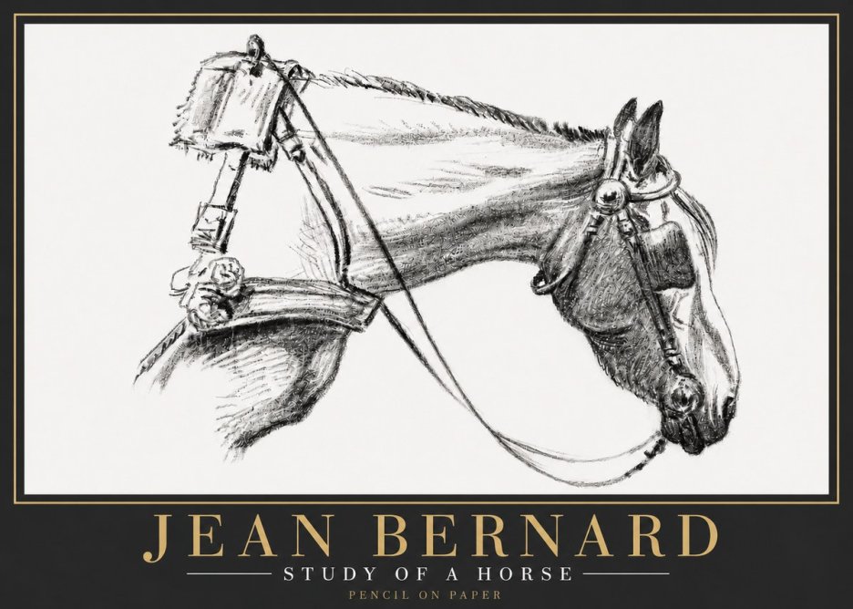 Jean Bernard Study of a Horse XVIII No6 - Affiche