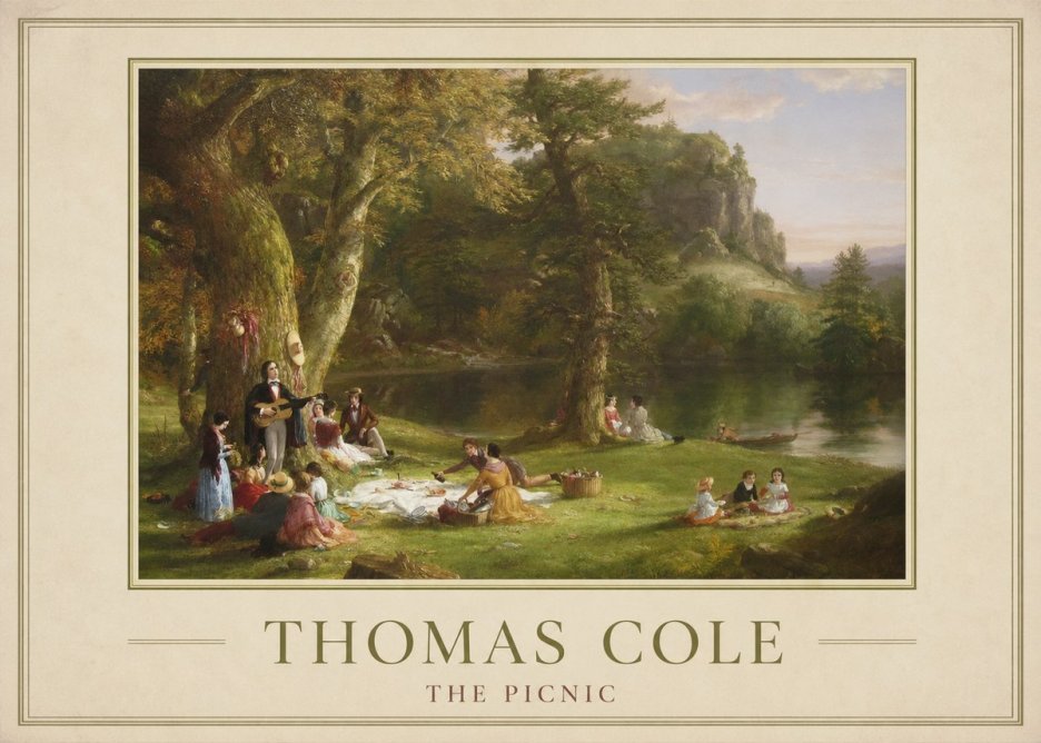 Thomas Cole The Picnic No1 - Affiche
