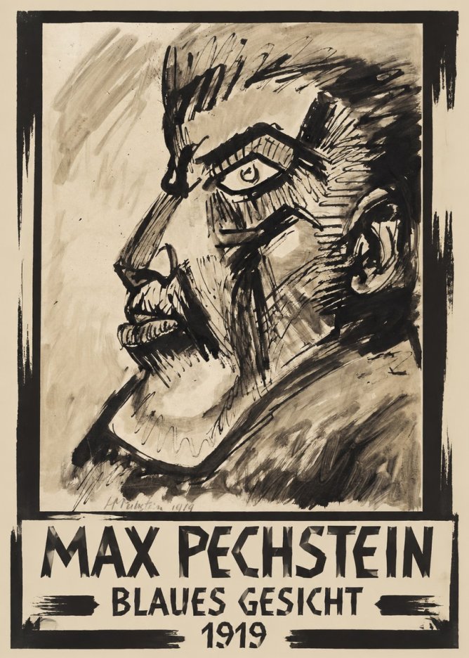 Max Pechstein Blaues Gesicht No1 - Affiche