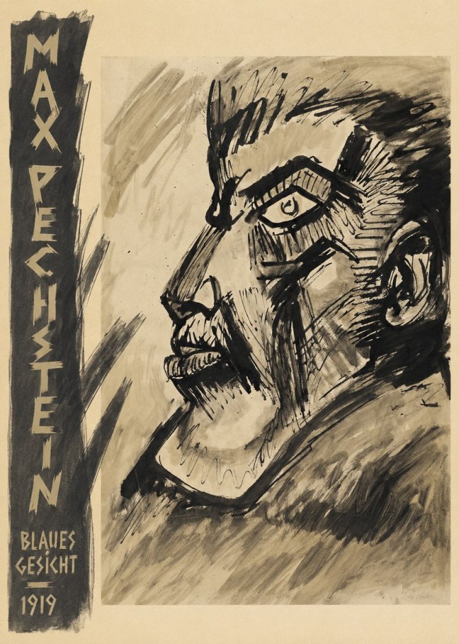 Max Pechstein Blaues Gesicht No2 - Affiche