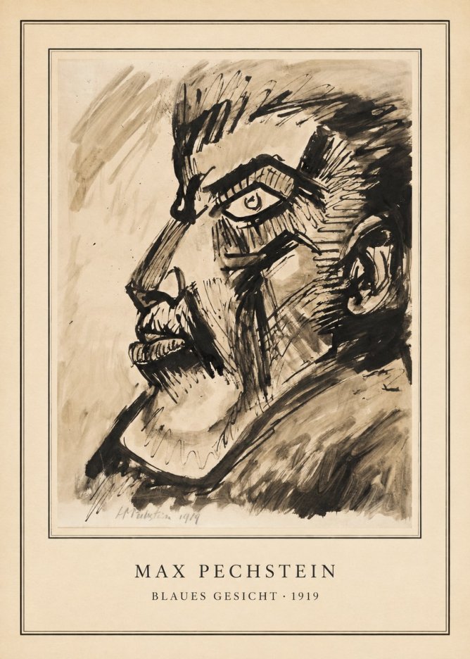 Max Pechstein Blaues Gesicht No5 - Affiche