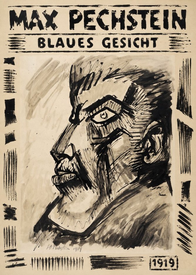 Max Pechstein Blaues Gesicht No6 - Affiche