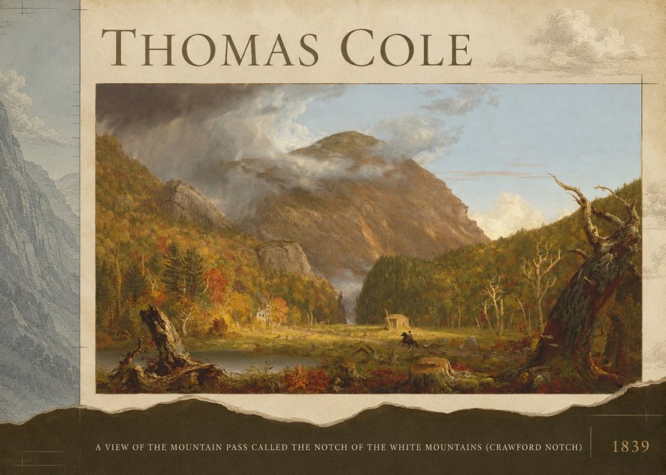 Thomas Cole A View of the Mountain Pass Called the Notch of the White Mountains (Crawford Notch) II No6 - Affiche