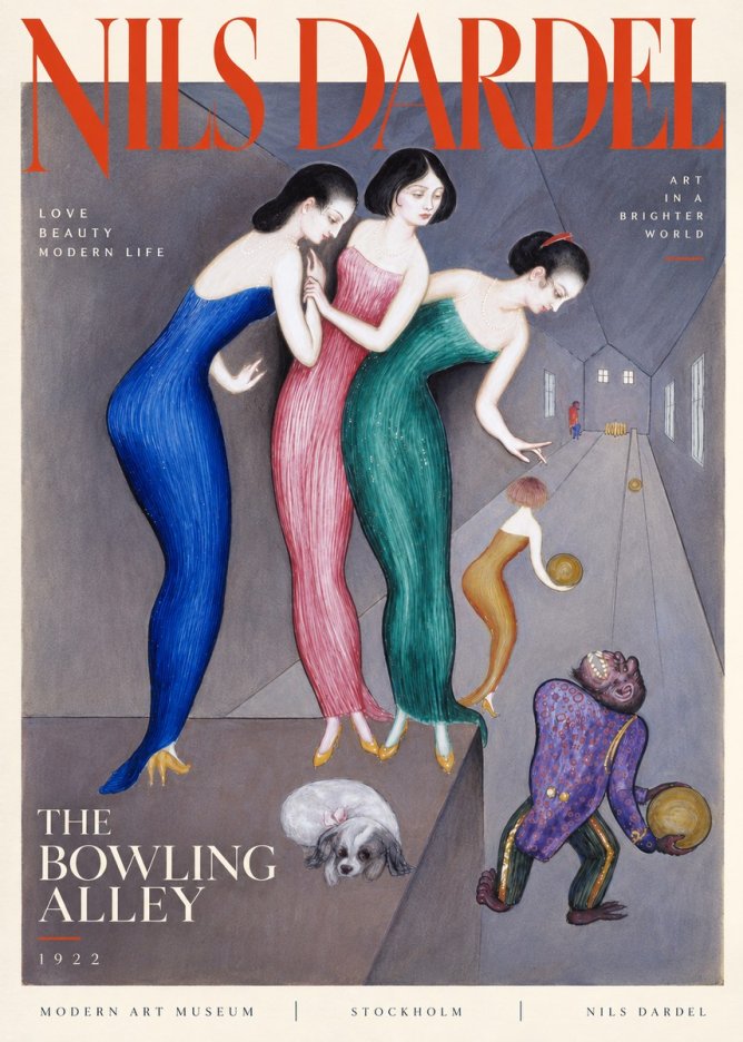 Nils Dardel Three Graces No4 - Affiche