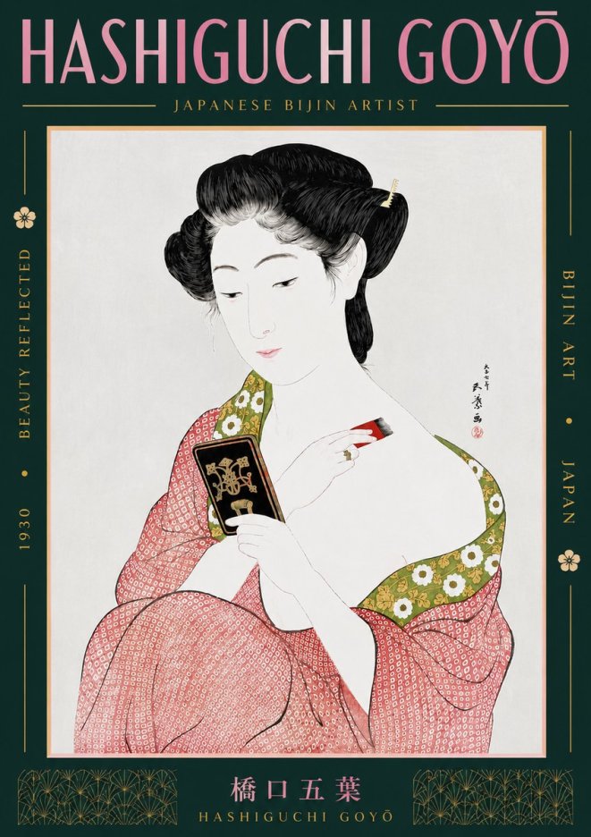 Hashiguchi Goyō Beauty Reflected No2 - Affiche