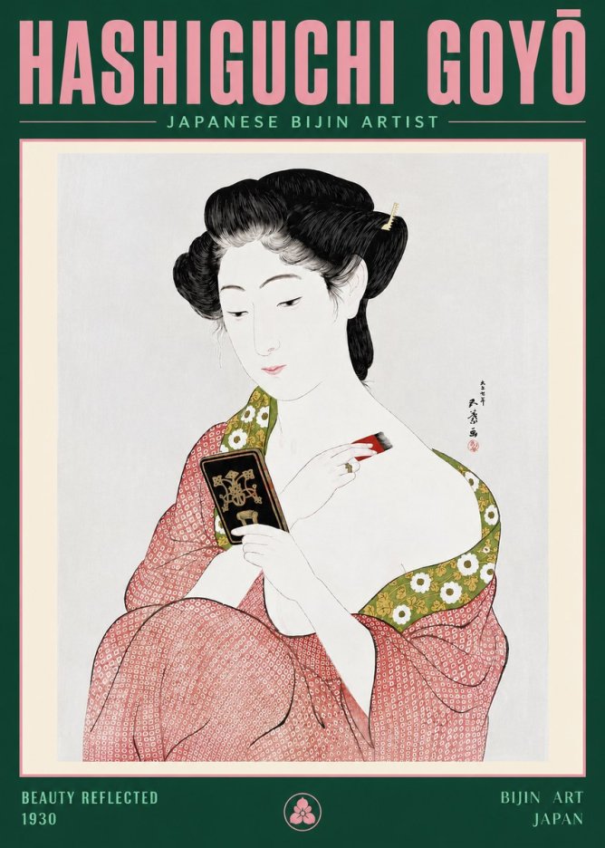 Hashiguchi Goyō Beauty Reflected No3 - Affiche