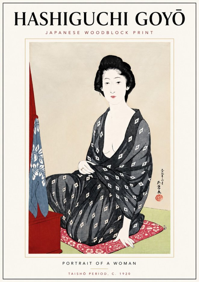 Hashiguchi Goyō Portrait of a Woman No6 - Affiche