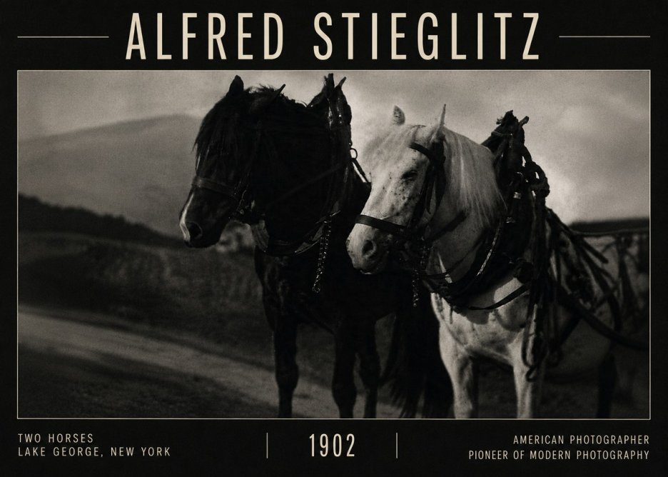 Alfred Stieglitz Two Horses, Lake George, New York No6 - Affiche