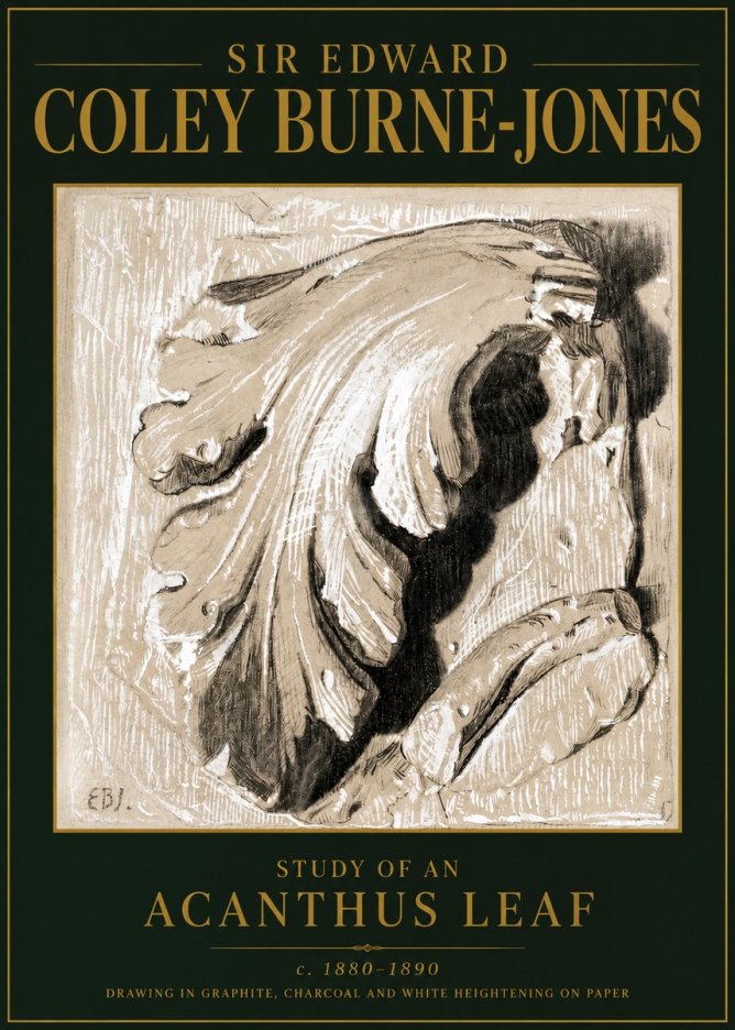 Edward Burne-Jones Study of an Acanthus Leaf No5 - Affiche