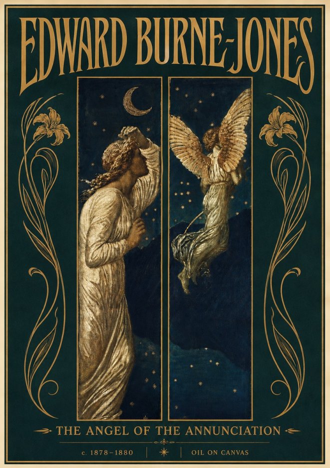 Edward Burne-Jones The Angel of the Annunciation No6 - Affiche
