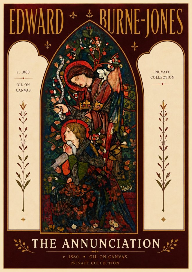 Edward Burne-Jones The Annunciation I No6 - Affiche