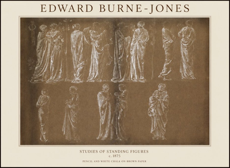 Edward Burne-Jones Studies of Standing Figures No1 - Affiche