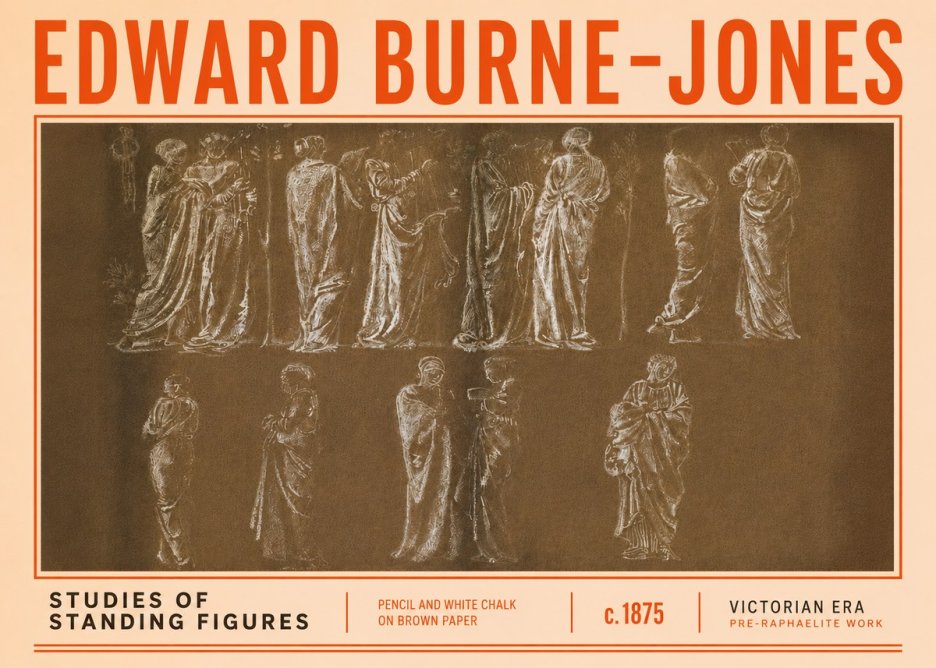 Edward Burne-Jones Studies of Standing Figures No6 - Affiche