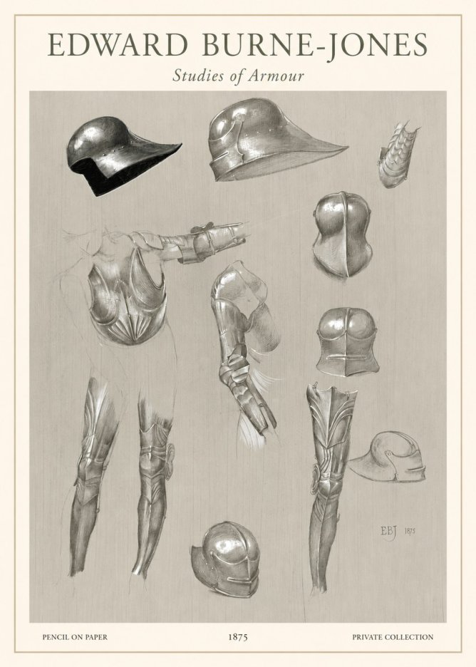 Edward Burne-Jones Studies of Armour No1 - Affiche