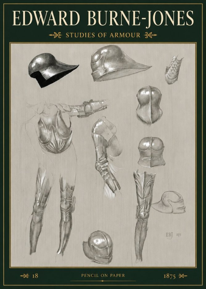 Edward Burne-Jones Studies of Armour No3 - Affiche