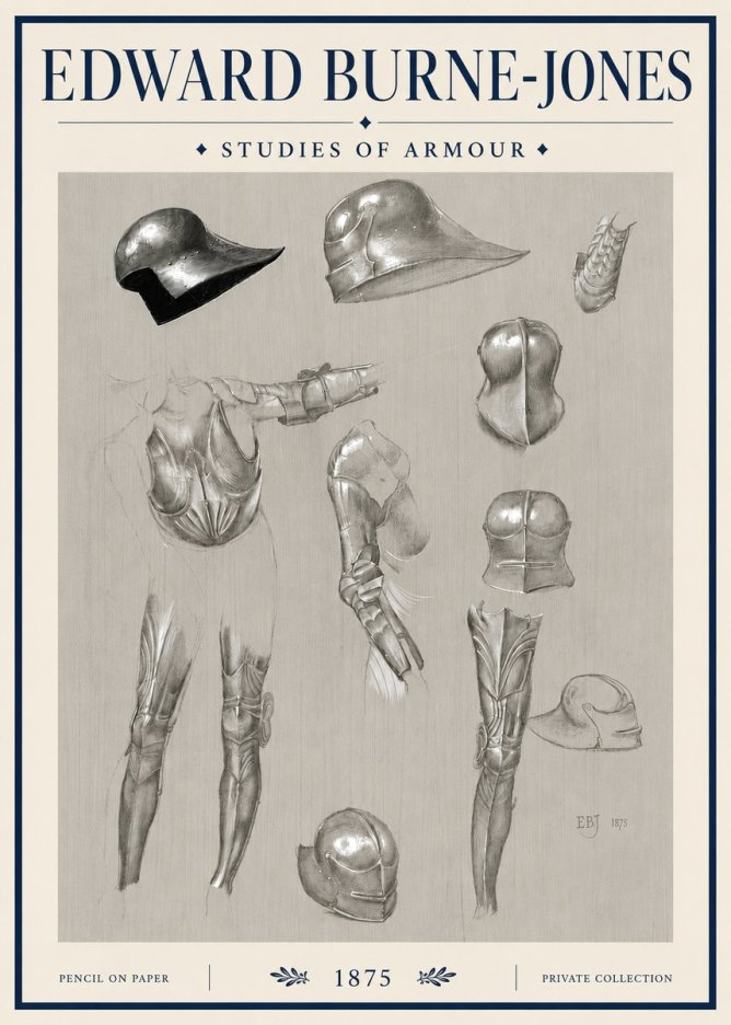 Edward Burne-Jones Studies of Armour No4 - Affiche