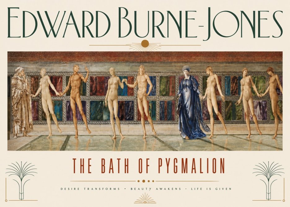 Edward Burne-Jones The Bath of Pygmalion No3 - Affiche